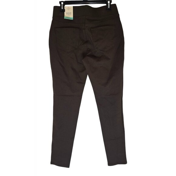 St. Johns Bay Womens Skinny Leg Ponte Pants Medium Chocolate Brown Stretch Comfo - Picture 3 of 8